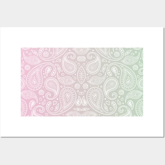 Pastel Paisley Bandana Wall Art by Full Moon